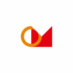 letter cm simple colorful geometric logo vector