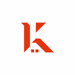 letter k home shape abstract geometric logo vector