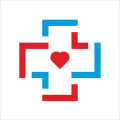 Health and Care symbol icon logo designs. Medical company logo design template vector illustrations