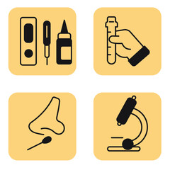virus test icons set . virus test pack symbol vector elements for infographic web