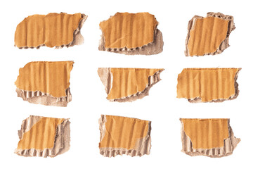 Handmade torn cardboard isolated on white background.