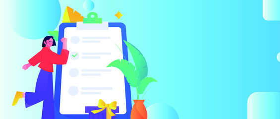 Questionnaire vector concept illustration
