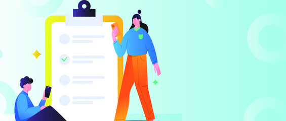 Questionnaire vector concept illustration
