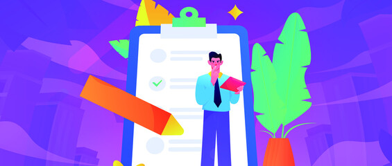 User Questionnaire Flat Vector Concept Illustration
