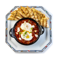 Overhead view of fresh Menemen dish