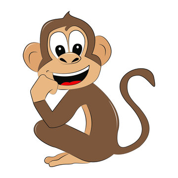 A happy monkey with a smile vector illustration