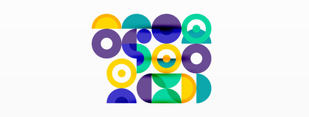 Colorful circle abstract background. Minimal geometric template for wallpaper, banner, presentation