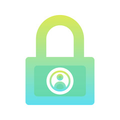 lock profile gradient logo design modern template icon