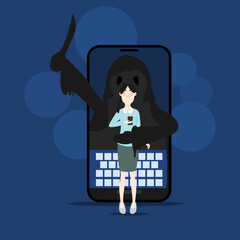 The horrors of social media. The dangers of online media on smartphones.