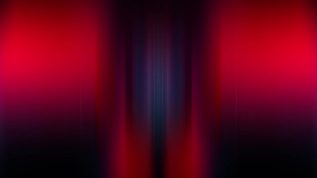 Animation loop blurred red light flickering vertical lines. Abstract CG Animation twisted red gradient light trails motion. 4K Futuristic geometric stripes patterns fast and glowing lines light leak.