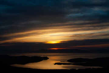 Fototapeta premium Sunset. Beautiful sunset over the sea.
