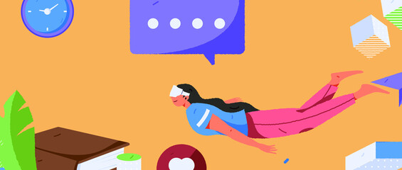 Reading character flat vector concept operation illustration
