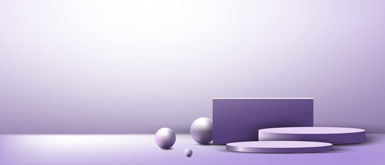 Premium podium  for product presentation with Award Ceremony branding on purple Background