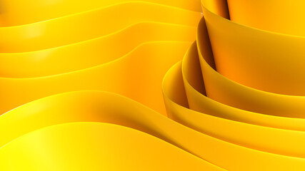 3D rendering desktop wallpaper yellow gradient 3d wave