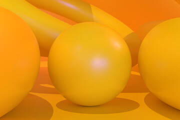 3D rendering desktop wallpaper yellow gradient 3d wave