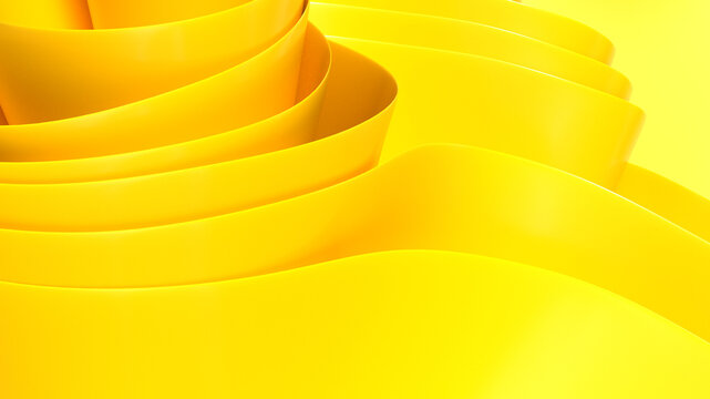 3D rendering desktop wallpaper yellow gradient 3d wave