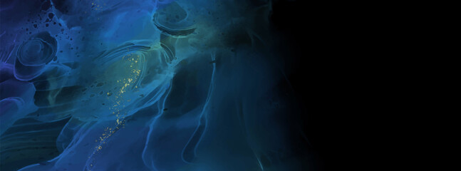 Elegant banner template design with color paint.