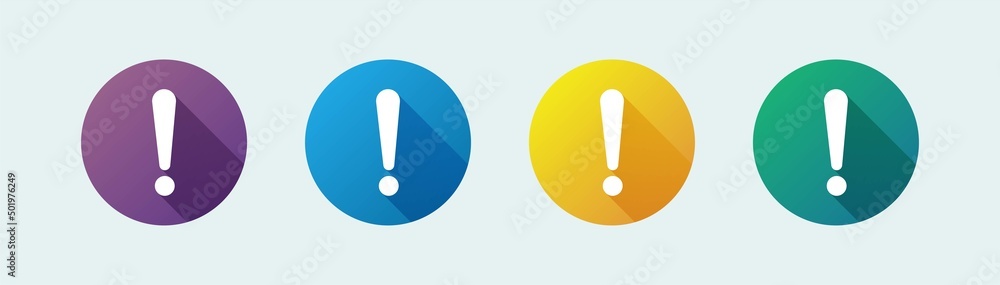 Poster exclamation mark vector icon set. exclamation symbol in flat style.