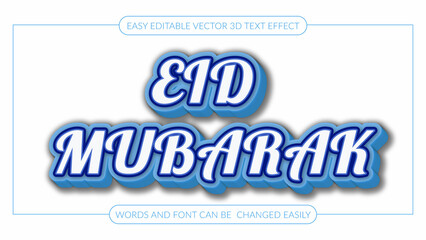Eid mubarak 3d text effect with islamic 3d editable text effect