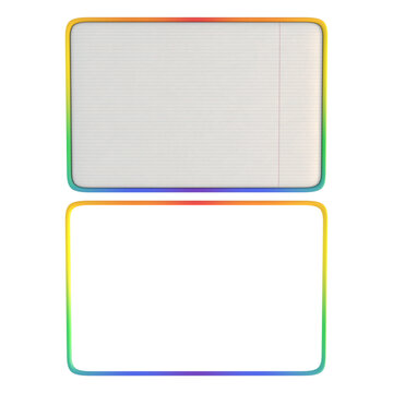 3D rendered framed message boards with gay pride rainbow
