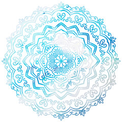 マンダラアート(インクアート模様、青、レース)