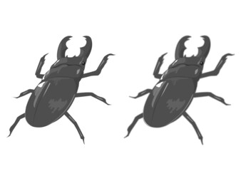 クワガタムシのアイコンイラスト