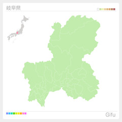岐阜県の地図・Gifu Map
