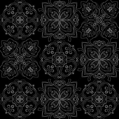 Fototapeta premium Ceramics majolica tile ornament. Oriental traditional ornament pattern