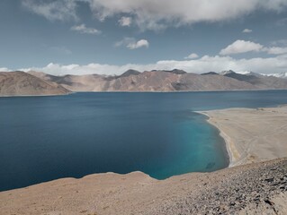 Pangong Lake in Ladakh, India blue salty lake, world 's highest