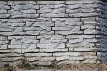 Stone house foundation. Stacked Stone.