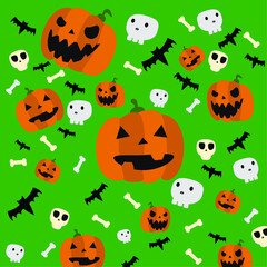 seamless pattern with halloween pumpkin