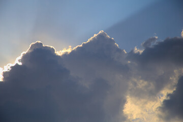 sky with clouds and sun shine