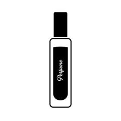 Perfume Silhouette. Black and White Icon Design Element on Isolated White Background