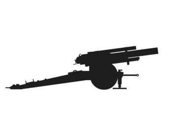 m1 155 mm howitzer icon. army artillery system. isolated vector image for military concepts