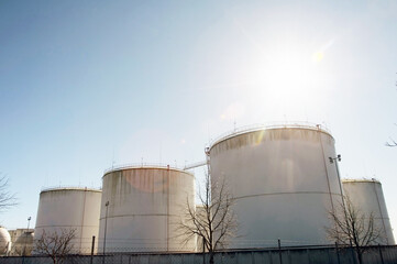 Petrochemical harbor in sunny day