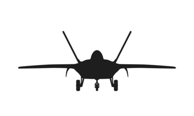 f-22 raptor fighter jet front view. us us air force symbol. isolated vector image for military concepts