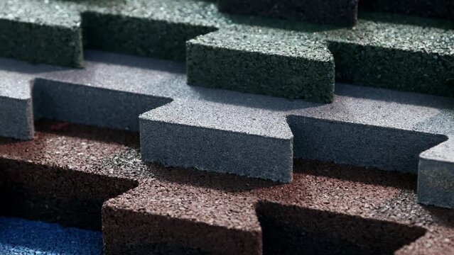 samples of rubber crumb coating for children's and sports grounds