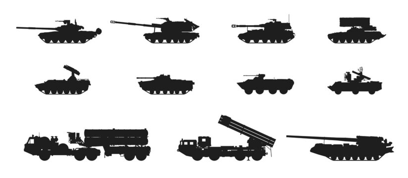 soviet and russian army military vehicle equipments. weapon and army machines. vector image for military concepts