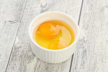 Chicken egg in the bowl