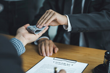 officer or lawyer accept bribes from customer.