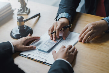 officer or lawyer accept bribes from customer.