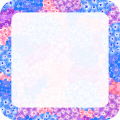 紫陽花の花のフレームとコピースペースのイラスト