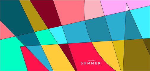 Colorful abstract geometric background for summer banner