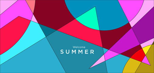 Fototapeta premium Colorful abstract geometric background for summer banner
