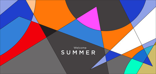 Obraz premium Colorful abstract geometric background for summer banner