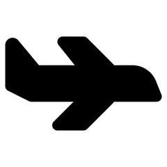 plane icon solid style vector