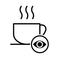 Coffee icon, breakfast drink cafe, cappuccino, hot simple isolated illustration, vector line