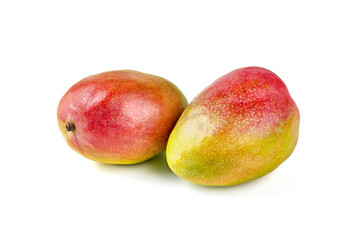 Juicy ripe Mango fruit, close-up, isolated on white background.