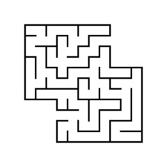 Square maze. Game for kids. Funny labyrinth. Education developing worksheet. Activity page. Puzzle for children. Riddle for preschool. Logical conundrum. Vector illustration.