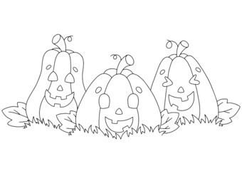 Coloring book page for kids. Cartoon style character. Vector illustration isolated on white background. Halloween theme.
